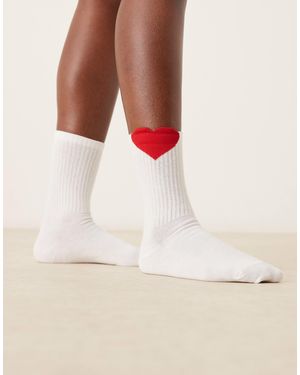 ASOS Heart Detail Socks - Natural
