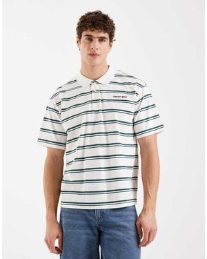 Redefined Rebel Polo Blanco A Rayas Extragrande De Manga Corta Torrey De