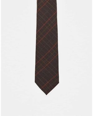 ASOS Heritage Check Tie - White