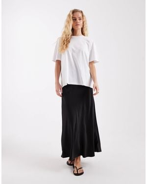 Vero Moda Satin Bias Midi Skirt - White