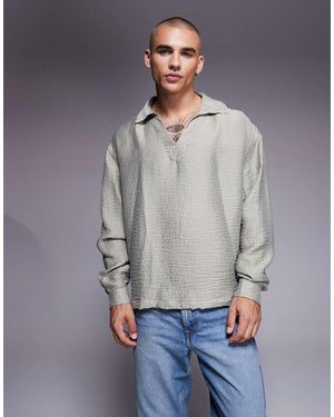 ASOS Oversized Overhead Textured Shirt - Grey