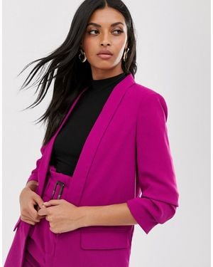 Stradivarius Americana con manga fruncida en rosa