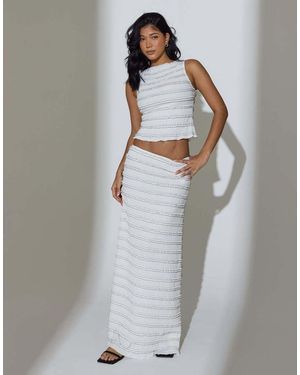 South Beach Textured Frill Maxi Skirt - Grey