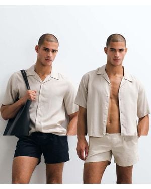 ASOS 2 Pack Slim Linen Blend Shorts - White