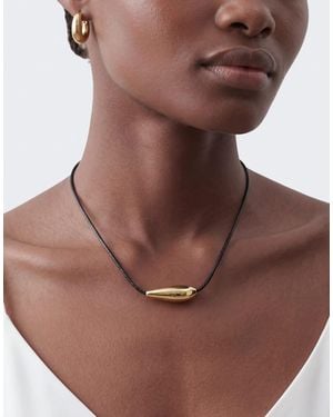 TOPSHOP Octavia Collar Length Necklace - Metallic