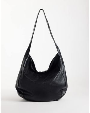 ASOS Borsa Tote Morbida Effetto Granato Nera - Nero