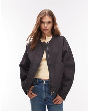 ARKET Washed Cotton Bomber - Blue