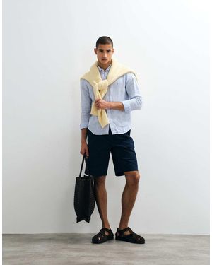 Polo Ralph Lauren Custom Fit Long Sleeve Linen Look Sport Shirt - White