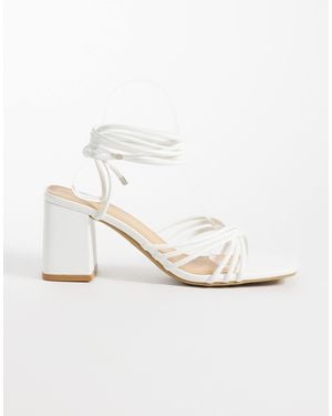 SEQWL Mid Block Heel Sandals - Blue