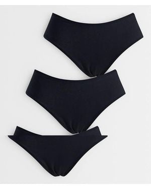 ASOS Pack De 3 Braguitas Brasileñas Negras De Cobertura Media De Algodón De - Azul