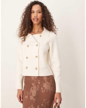 Nobody's Child Cardigan Doppiopetto Color Crema Con Colletto - Neutro