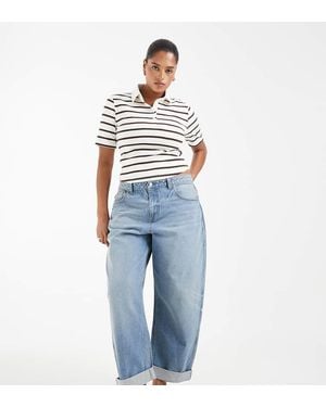 ASOS Asos Design Curve High-rise Relaxed Roll-up Jeans - Blue