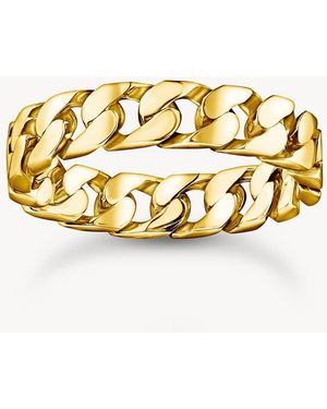 Thomas Sabo Anello Placcato Con Maglie A Catenina - Metallizzato
