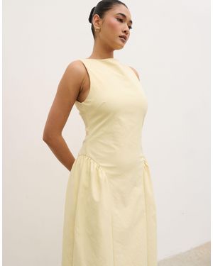 Pretty Lavish Sylvie Slash Neck Hip Detailing Midaxi Dress - Natural