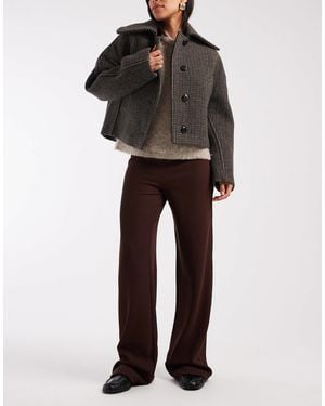 ASOS Wide Leg Heavyweight Rib Trouser - Black