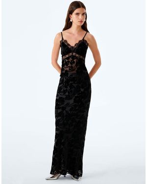 OMNES Cierra Skirt Maxi Floral Viscose - Black