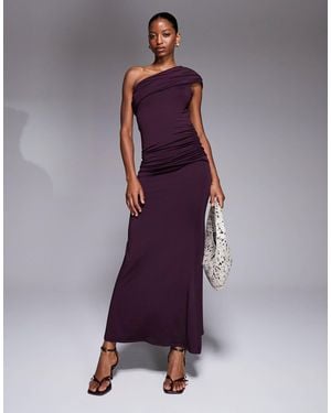 New Look – gerafftes midikleid - Lila