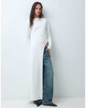 ASOS Long Sleeve With Aysm Side Split Top - Blue