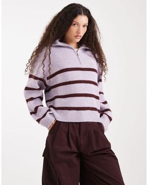 Cotton On Luxe Half Zip Pullover - Purple