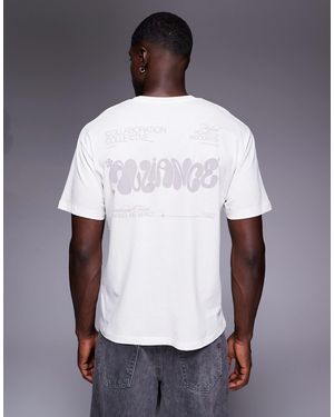 ADPT T-shirt oversize avec inscription « alliance » au dos - crème - Blanc