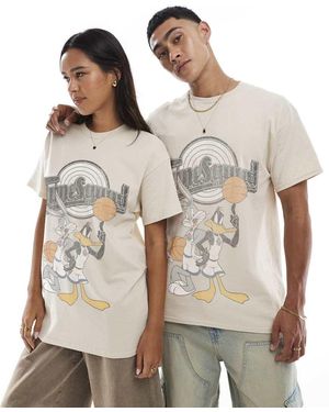 PRNT Space Jam Bugs Bunny And Daffy Duck Relaxed T-Shirt - Natural