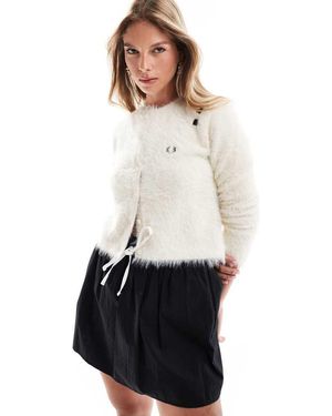 Fred Perry Cárdigan De Punto Mullido De X Amy Winehouse - Blanco