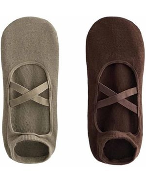 Oysho – 2 paar yoga- und pilates-socken aus baumwollmix - Grün