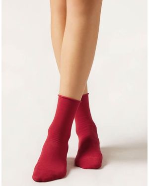 Calzedonia Non-Elastic Ankle Socks - Red