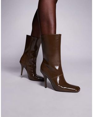 ASOS Everly Angled Toe Heeled Ankle Boot - Purple