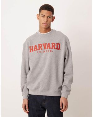 ASOS Unisex Relaxed Sweat With Harvard Print - Grey