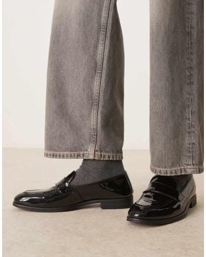 Walk London Mocasines Negros Sin Cierres Oscar De