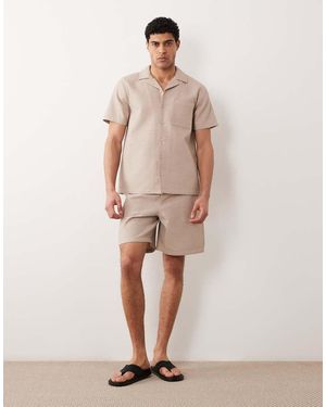 New Look Co-ord Waffle Shorts - Natural