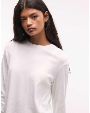 Weekday T-Shirt A Maniche Lunghe Super Morbida Bianca - Bianco
