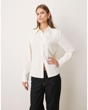 Mango Shirt With Gold Button - Natural