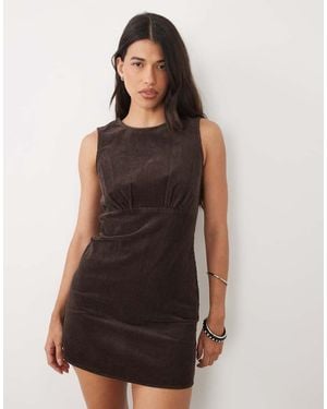Nobody's Child Vicky Cord Sleeveless Mini Dress - Grey