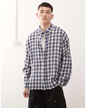 Cheap Monday X Landon Barker Boxy Fit Check Shirt - Blue