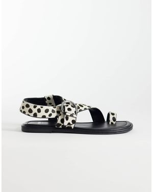 schuh Tanvi Toe Loop Sandal With Ankle Strap And Buckle Detail - Multicolour