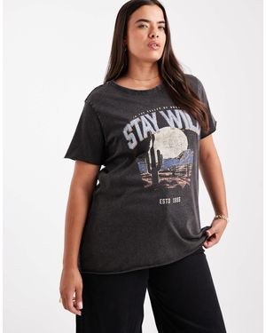 ONLY Stay Wild Print T-shirt - Black