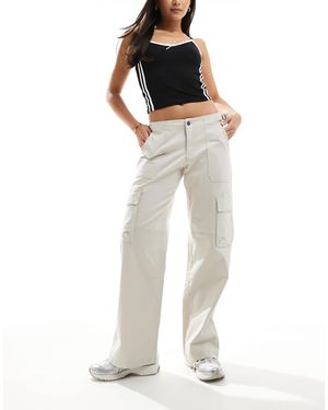 Hollister – lockere cargohose aus twill - Natur