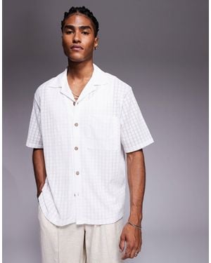 River Island – strukturiertes hemd - Weiß