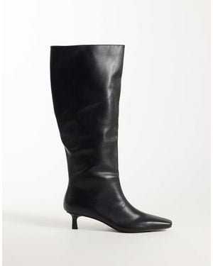 Public Desire Sandra Kitten Heel Knee Boots - Black