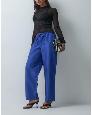 Vero Moda Wide-leg-hose mit bindebund aus taft - Blau