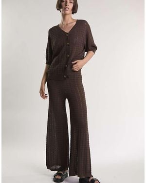 Glamorous Flared Knit Trousers - White