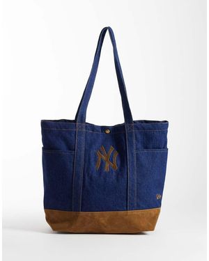 KTZ Bolso Tote Vaquero Con Logo De Los Ny Yankees De Ante De - Azul
