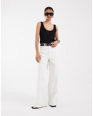 ASOS Vaqueros Blancos De Corte Palazzo Y Pernera Ancha De