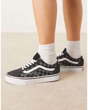 Vans Old skool ek - baskets à damier avec tige en maille - et gris - Noir