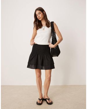 Glamorous Shirred Rara Mini Skirt - Natural