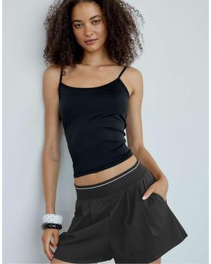 Stradivarius Pantaloncini Eleganti Neri Con Fascia - Blu