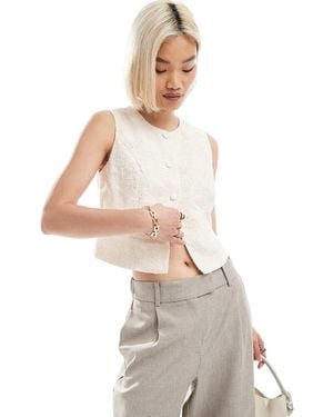 Vero Moda Embroidered Waistcoat - Natural