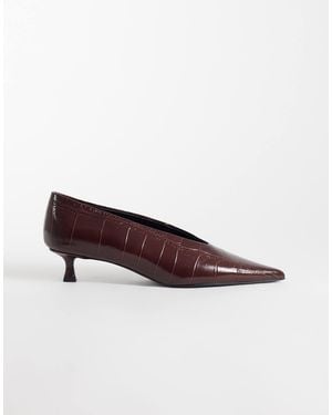 Tony Bianco Cherry Kitten Heel Court Shoes - Brown
